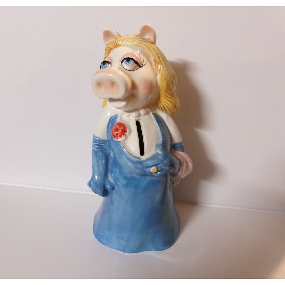Miss Piggy Bank Sigma Tastesetter Muppets 1979 Japan Ceramic w/ Stopper